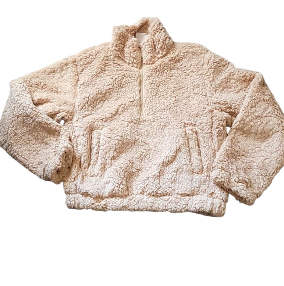 Sage Collective Cropped Shearling Jacket